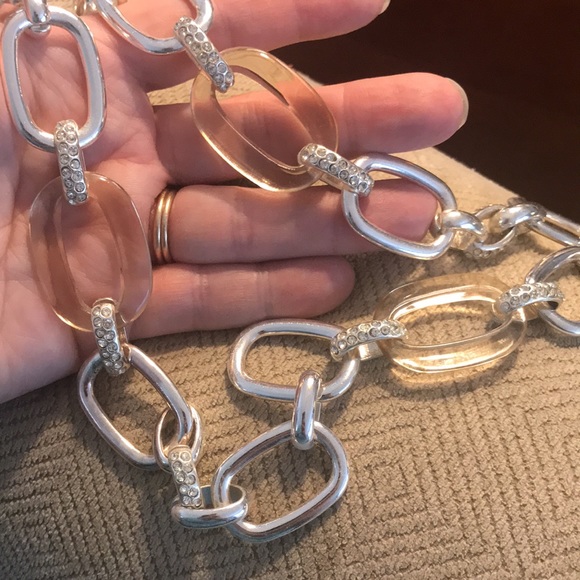 Jewelry - Chunky Link Statement Necklace with Bling